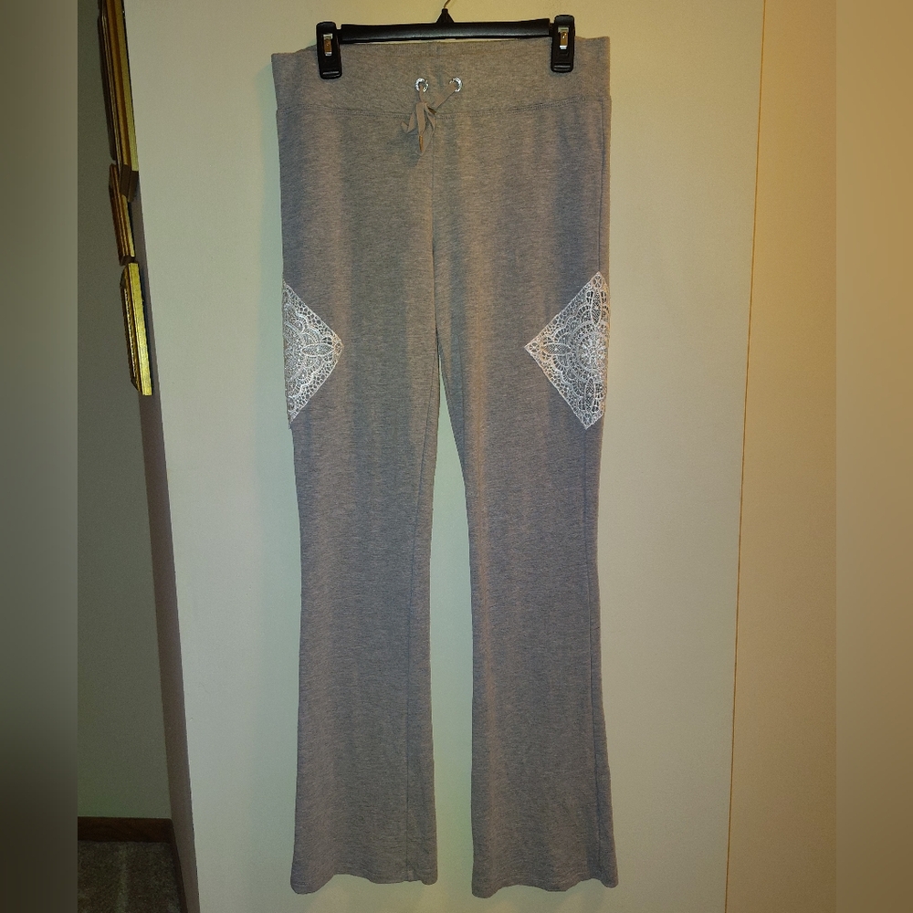 Bebe -- vtg Heather Gray Lounge Pants RARE🔥y2k